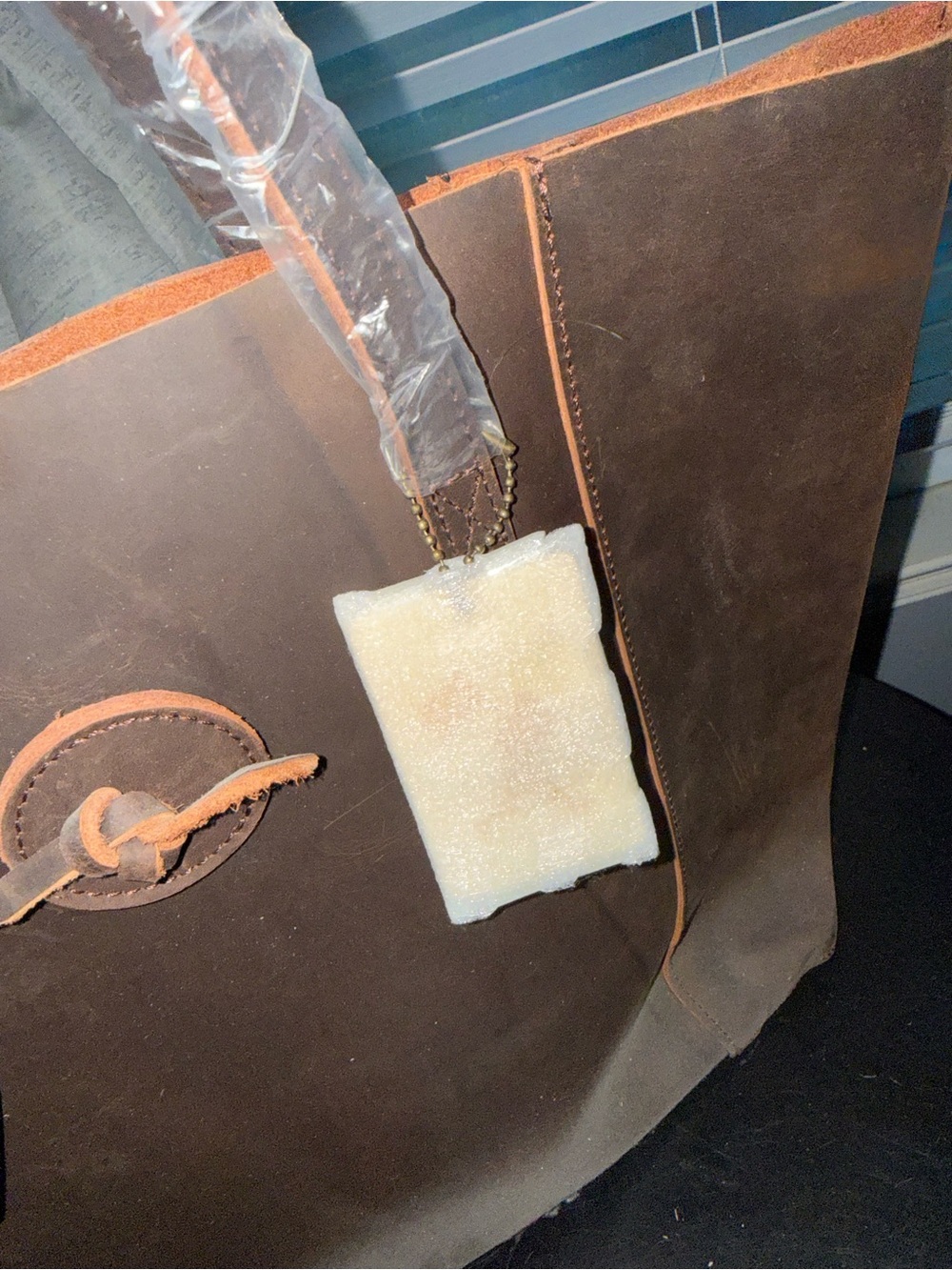 Baseballism Genuine Leather Dark Brown Tote Bag NWT Distressed Leather - Picture 2 of 6